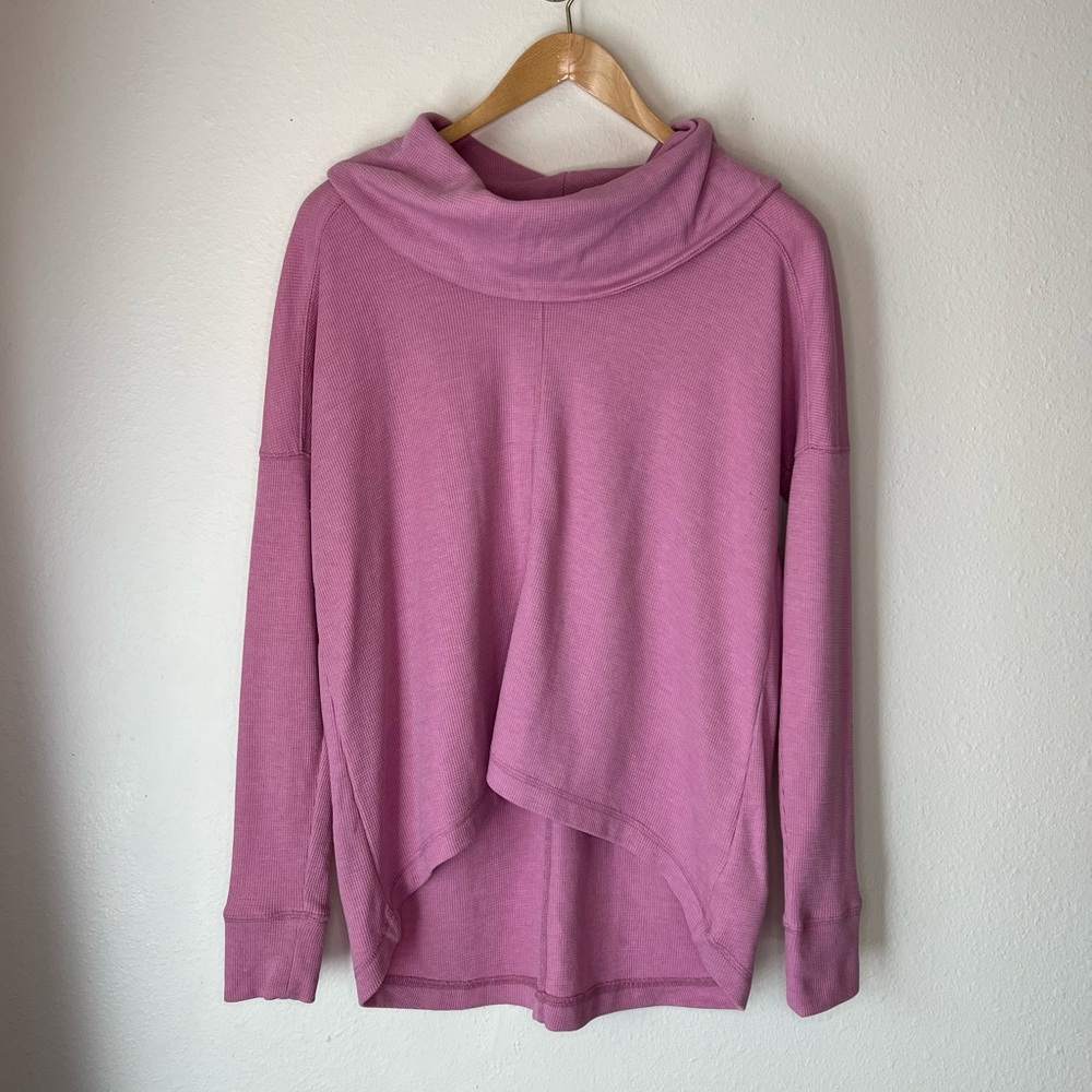 Lucky Brand Pink Cowl Neck Thermal Long Sleeve size S